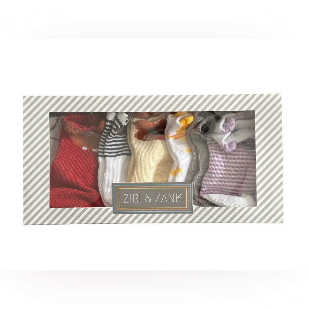 Cute Animal Print Baby Socks Set - Gray, Yellow, White, Brown
